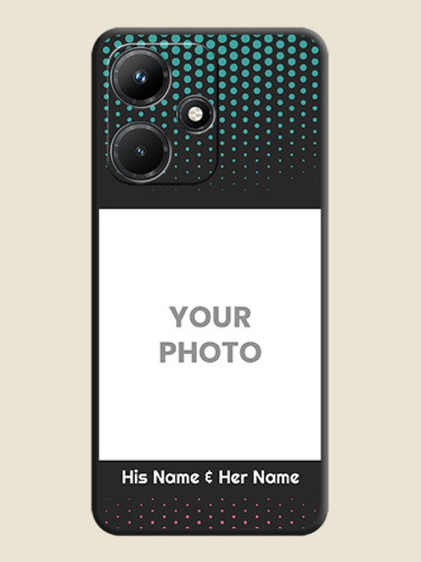 Custom Faded Dots with Grunge Photo Frame and Text on Space Black Custom Soft Matte Phone Cases - Infinix Hot 30I - alternate view