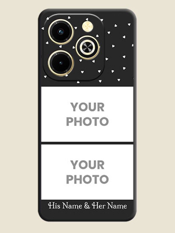Custom Miniature Love Symbols with Name On Space Black Custom Soft Matte Mobile Back Cover - Infinix Hot 40i - alternate view