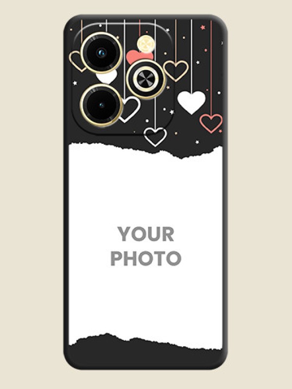Custom Love Hangings with Splash Wave Picture On Space Black Custom Soft Matte Mobile Back Cover - Infinix Hot 40i - alternate view