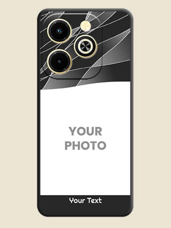 Custom Mixed Wave Lines on Photo On Space Black Custom Soft Matte Mobile Back Cover - Infinix Hot 40i - alternate view