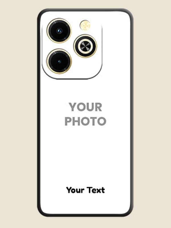 Custom Full Single Pic Upload With Text On Space Black Custom Soft Matte Mobile Back Cover - Infinix Hot 40i - alternate view