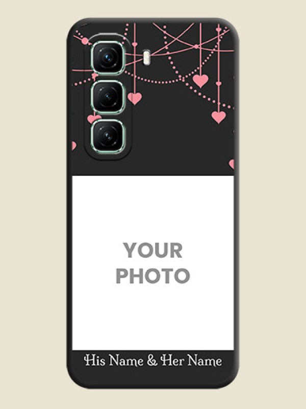 Custom Pink Love Hangings with Text On Space Black Custom Soft Matte Mobile Back Cover - Infinix Hot 50 5G - alternate view