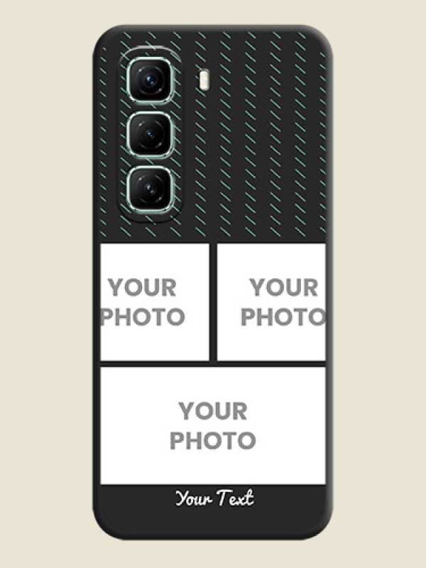 Custom Cross Dotted Pattern with 2 Image Holder On Space Black Custom Soft Matte Mobile Back Cover - Infinix Hot 50 5G - alternate view