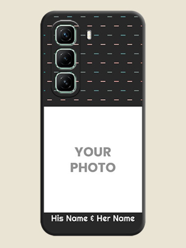 Custom Line Pattern Design with Text On Space Black Custom Soft Matte Mobile Back Cover - Infinix Hot 50 5G - alternate view