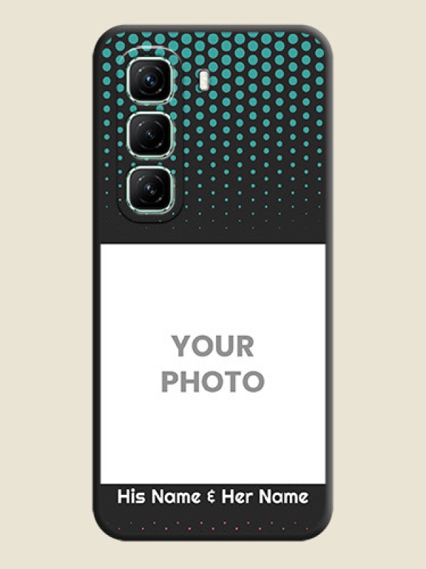Custom Faded Dots with Grunge Photo Frame and Text On Space Black Custom Soft Matte Mobile Back Cover - Infinix Hot 50 5G - alternate view