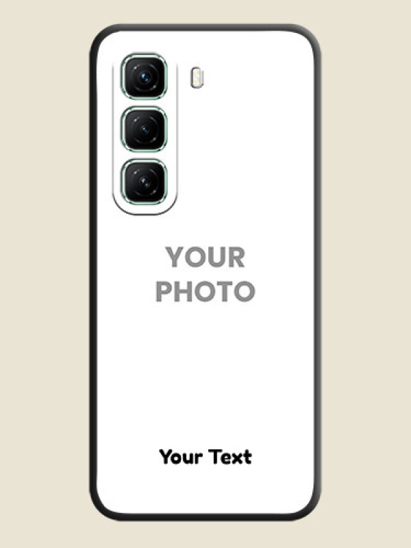 Custom Full Single Pic Upload With Text On Space Black Custom Soft Matte Mobile Back Cover - Infinix Hot 50 5G - alternate view