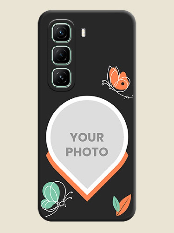 Custom Upload Pic With Simple Butterly Design On Space Black Custom Soft Matte Mobile Back Cover - Infinix Hot 50 5G - alternate view
