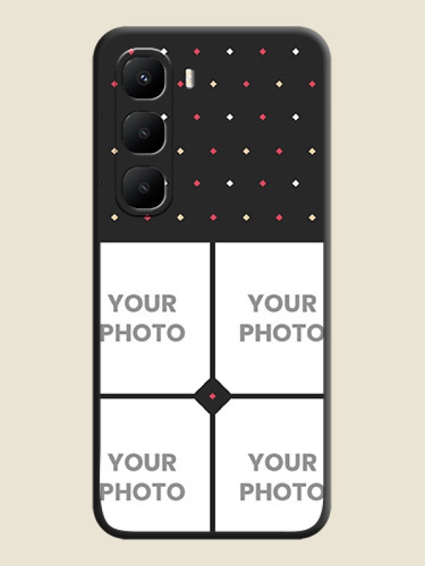 Custom Multicolor Dotted Pattern with 4 Image Holder On Space Black Custom Soft Matte Mobile Back Cover - Infinix Hot 60 5G - alternate view