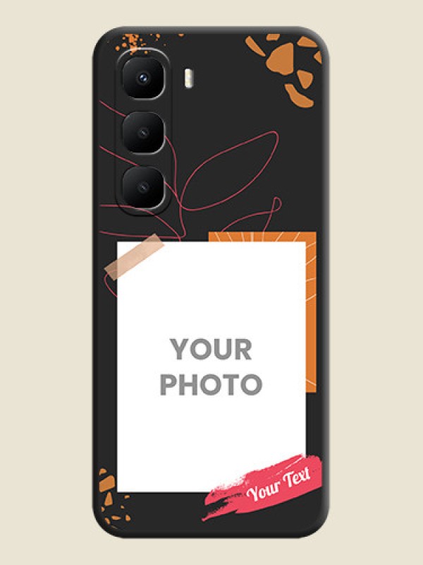 Custom Orange Photo Frame On Space Black Custom Soft Matte Mobile Back Cover - Infinix Hot 60 5G - alternate view