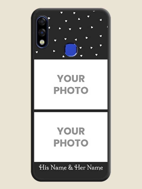 Custom Miniature Love Symbols with Name on Space Black Custom Soft Matte Back Cover - Infinix Hot 7 Pro - alternate view