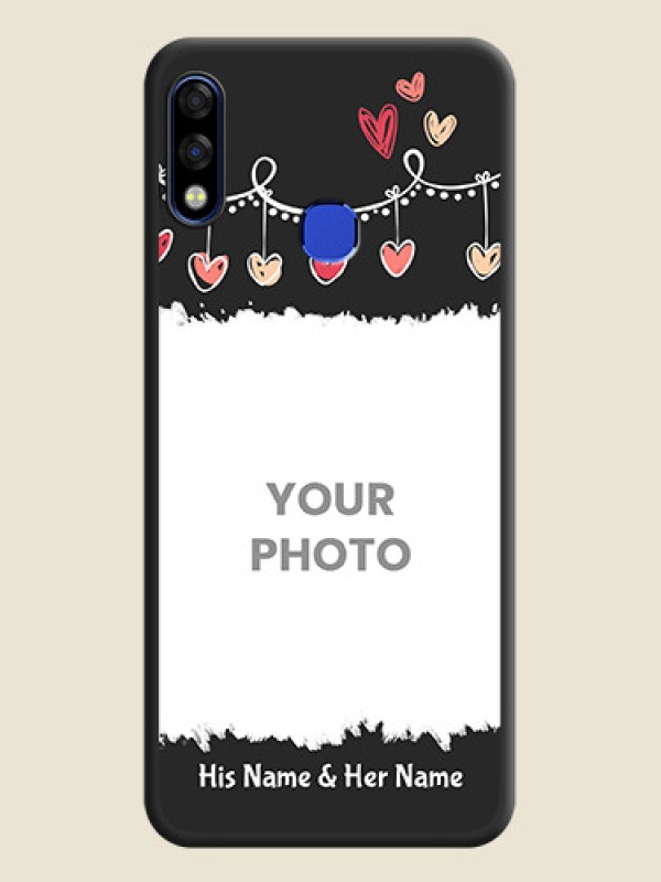 Custom Pink Love Hangings with Name on Space Black Custom Soft Matte Phone Cases - Infinix Hot 7 Pro - alternate view