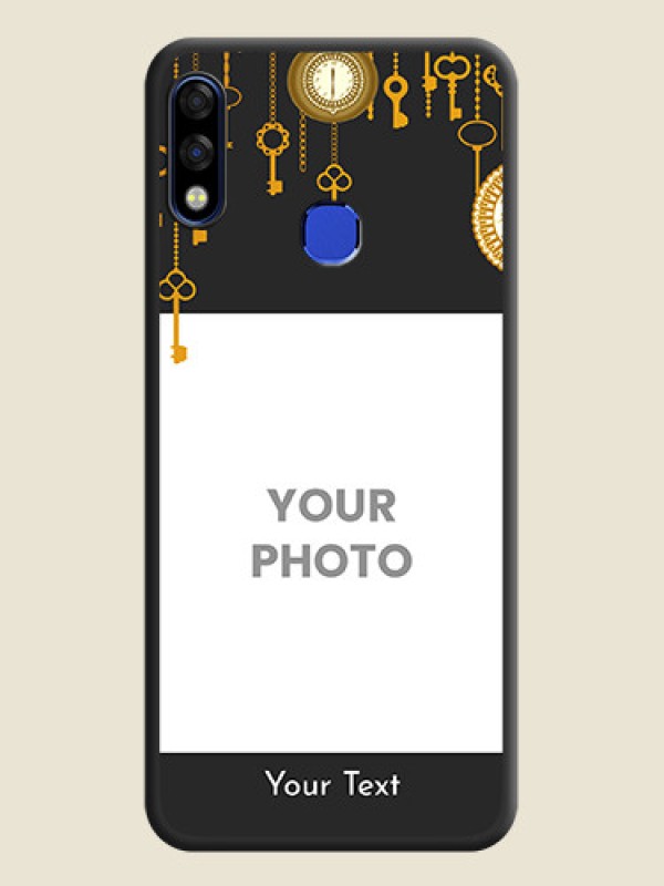 Custom Decorative Design with Text on Space Black Custom Soft Matte Back Cover - Infinix Hot 7 Pro - alternate view