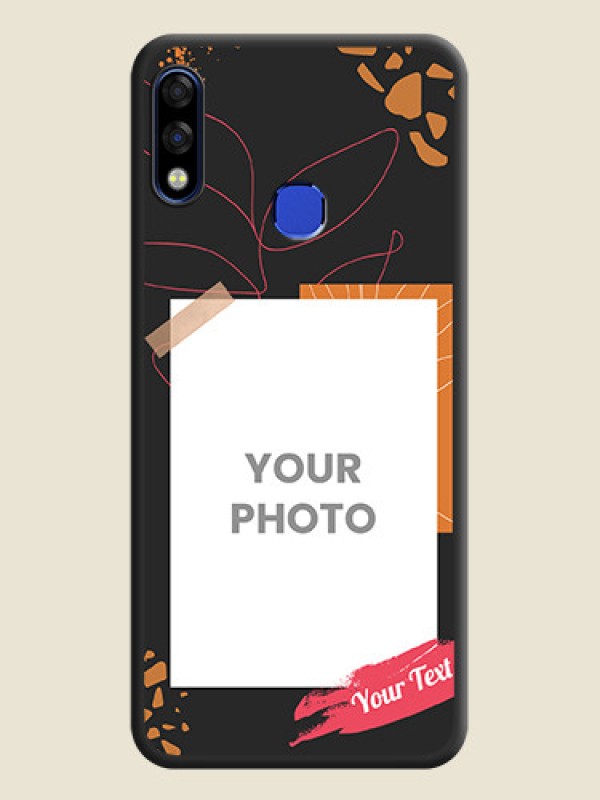 Custom Orange Photo Frame on Space Black Custom Soft Matte Phone Back Cover - Infinix Hot 7 Pro - alternate view