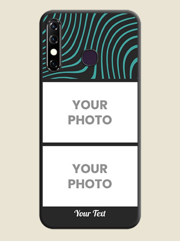 Custom Wave Pattern with 2 Image Holder on Space Black Personalized Soft Matte Phone Covers - Infinix Hot 8 - alternate view