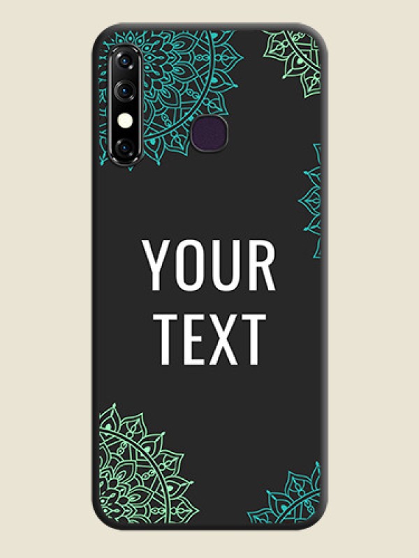Custom Your Name with Floral Design on Space Black Custom Soft Matte Back Cover - Infinix Hot 8 - alternate view