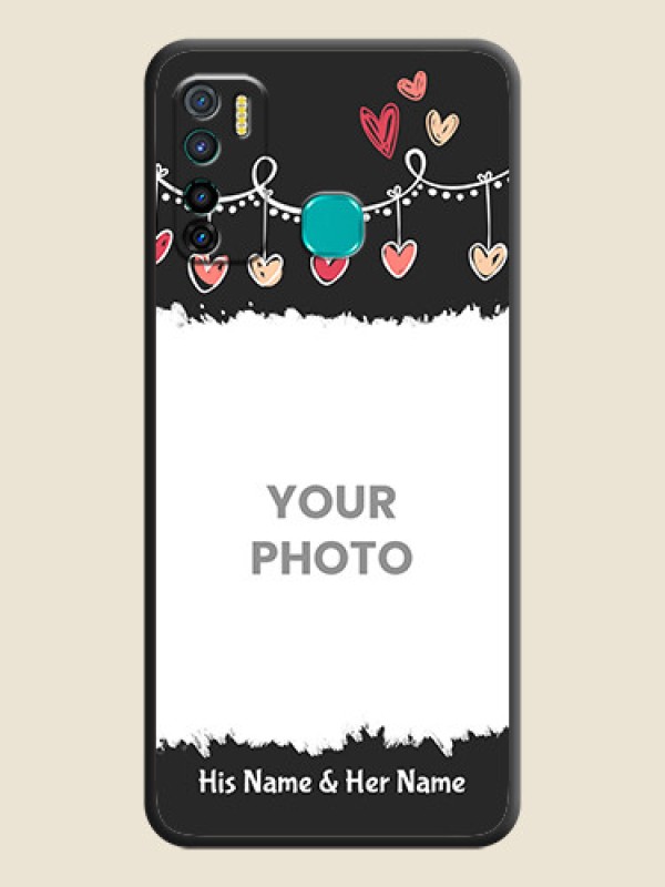 Custom Pink Love Hangings with Name on Space Black Custom Soft Matte Phone Cases - Infinix Hot 9 Pro - alternate view
