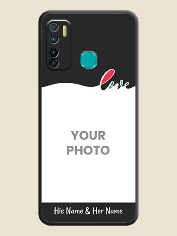 Custom Fall in Love Pattern with Picture on Photo on Space Black Soft Matte Mobile Case - Infinix Hot 9 Pro - alternate view