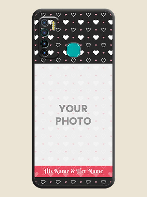 Custom White Color Love Symbols with Text Design on Photo on Space Black Soft Matte Phone Cover - Infinix Hot 9 Pro - alternate view
