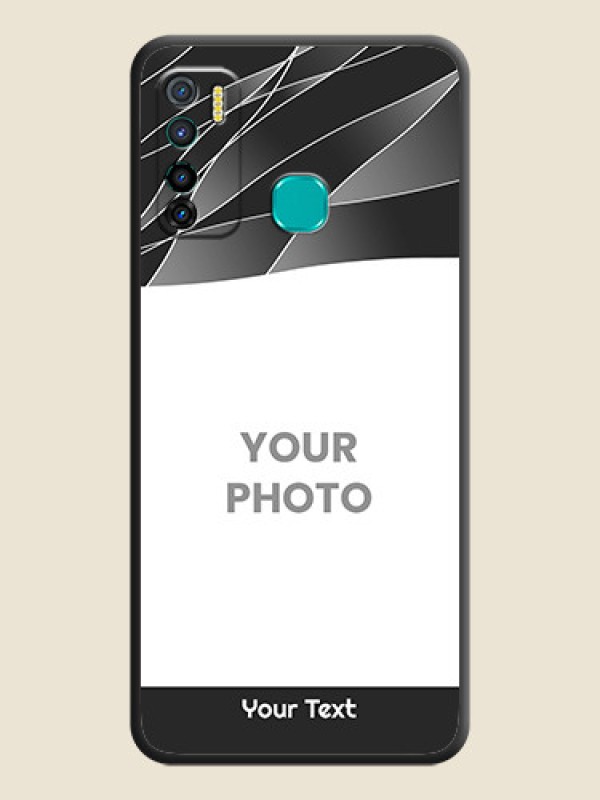 Custom Mixed Wave Lines on Photo on Space Black Soft Matte Mobile Cover - Infinix Hot 9 Pro - alternate view
