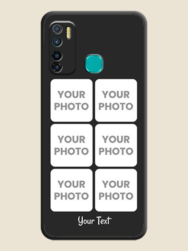 Custom Floral Art with 6 Image Holder on Photo on Space Black Soft Matte Mobile Case - Infinix Hot 9 Pro - alternate view
