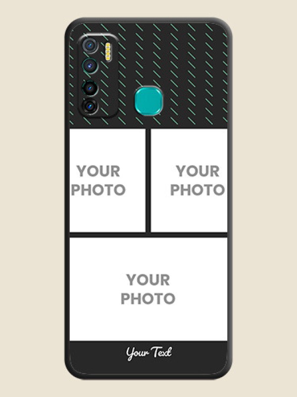 Custom Cross Dotted Pattern with 2 Image Holder  on Personalised Space Black Soft Matte Cases - Infinix Hot 9 Pro - alternate view