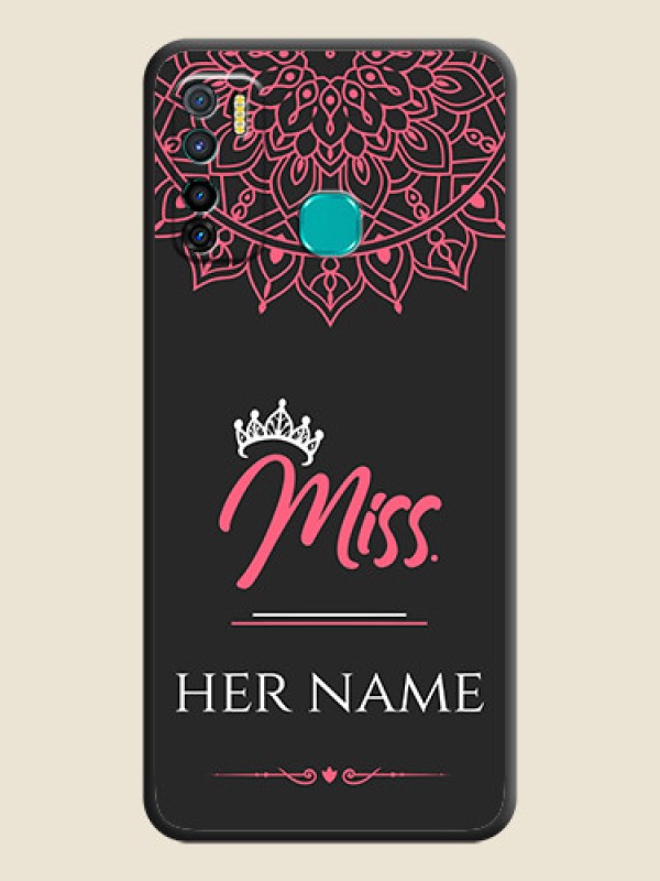 Custom Mrs Name with Floral Design on Space Black Personalized Soft Matte Phone Covers - Infinix Hot 9 Pro - alternate view