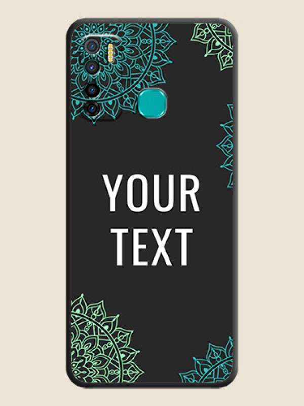 Custom Your Name with Floral Design on Space Black Custom Soft Matte Back Cover - Infinix Hot 9 Pro - alternate view