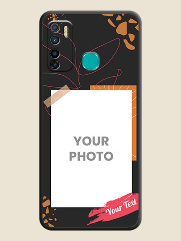 Custom Orange Photo Frame on Space Black Custom Soft Matte Phone Back Cover - Infinix Hot 9 Pro - alternate view