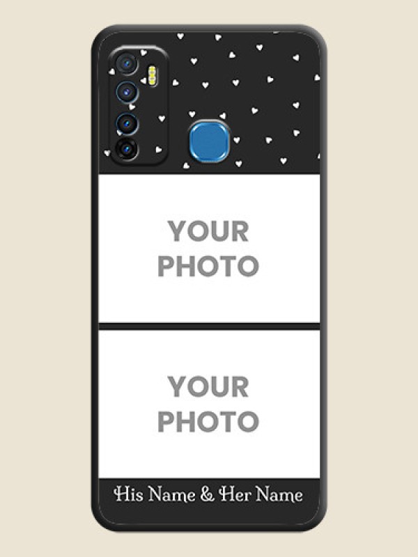Custom Miniature Love Symbols with Name on Space Black Custom Soft Matte Back Cover - Infinix Hot 9 - alternate view