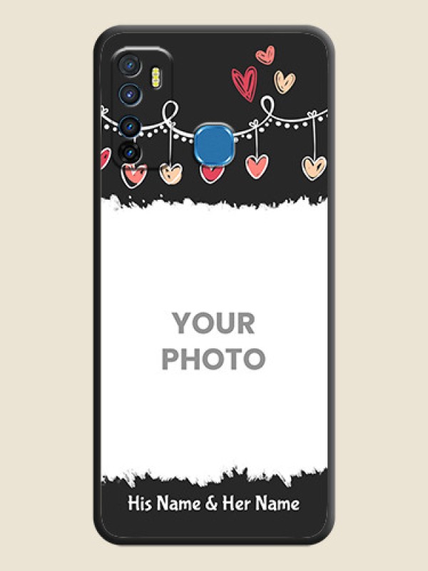 Custom Pink Love Hangings with Name on Space Black Custom Soft Matte Phone Cases - Infinix Hot 9 - alternate view