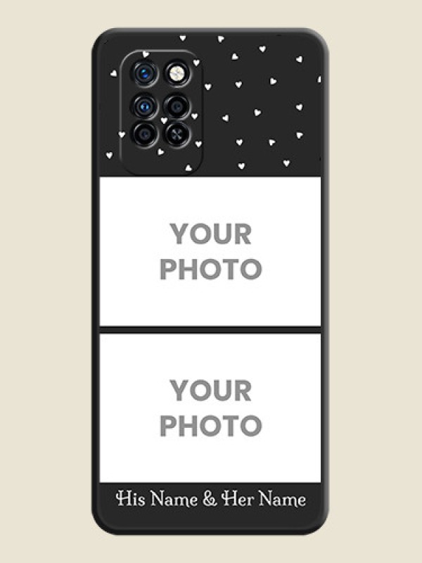 Custom Miniature Love Symbols with Name on Space Black Custom Soft Matte Back Cover - Infinix Note 10 Pro - alternate view