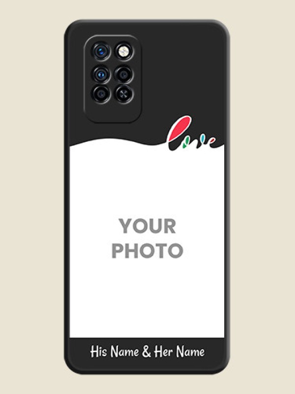 Custom Fall in Love Pattern with Picture on Photo on Space Black Soft Matte Mobile Case - Infinix Note 10 Pro - alternate view