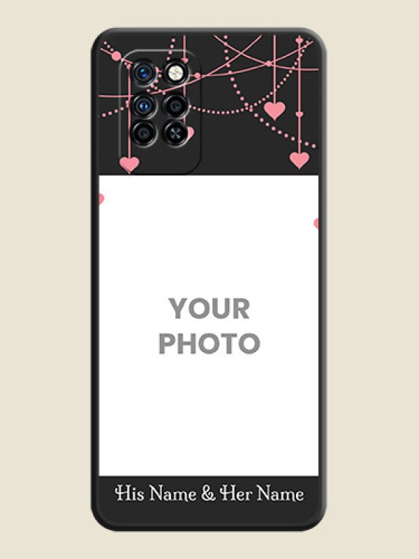 Custom Pink Love Hangings with Text on Space Black Custom Soft Matte Back Cover - Infinix Note 10 Pro - alternate view