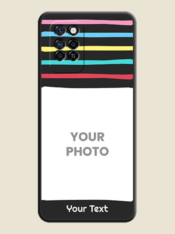 Custom Multicolor Lines with Image on Space Black Personalized Soft Matte Phone Covers - Infinix Note 10 Pro - alternate view