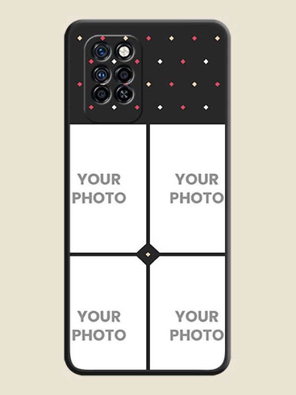Custom Multicolor Dotted Pattern with 4 Image Holder on Space Black Custom Soft Matte Phone Cases - Infinix Note 10 Pro - alternate view