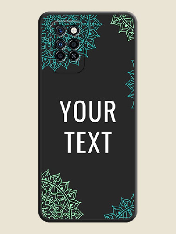 Custom Your Name with Floral Design on Space Black Custom Soft Matte Back Cover - Infinix Note 10 Pro - alternate view