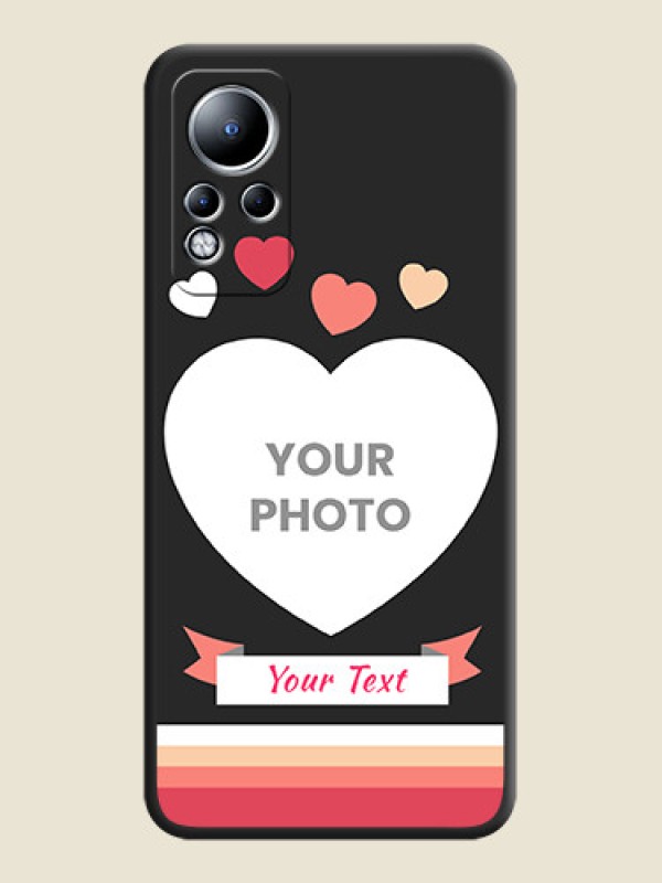 Custom Love Shaped Photo with Colorful Stripes on Personalised Space Black Soft Matte Cases - Infinix Note 11 - alternate view