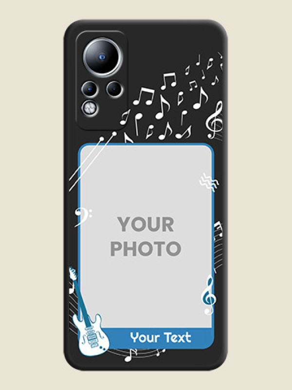 Custom Musical Theme Design with Text on Photo on Space Black Soft Matte Mobile Case - Infinix Note 11 - alternate view