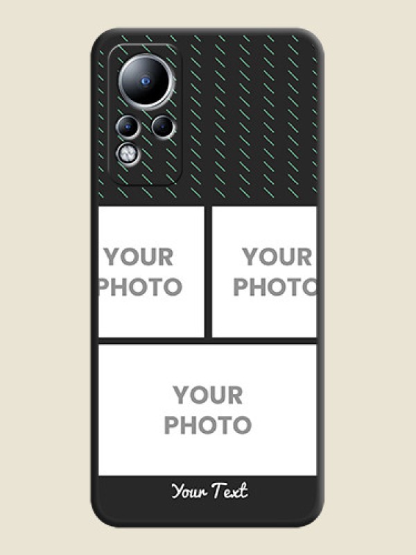 Custom Cross Dotted Pattern with 2 Image Holder on Personalised Space Black Soft Matte Cases - Infinix Note 11 - alternate view
