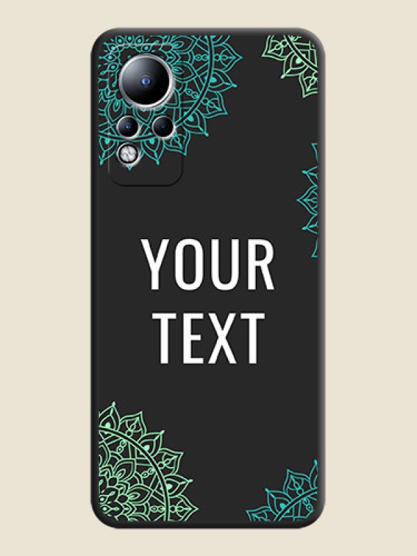 Custom Your Name with Floral Design on Space Black Custom Soft Matte Back Cover - Infinix Note 11 - alternate view