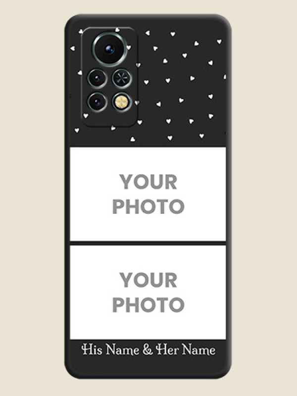 Custom Miniature Love Symbols with Name on Space Black Custom Soft Matte Back Cover - Infinix Note 11s - alternate view