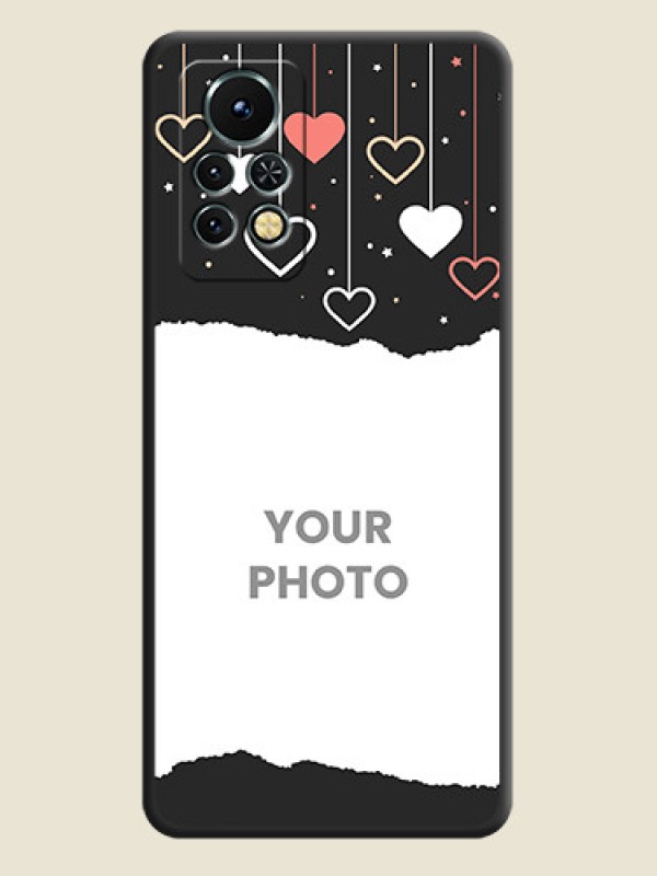 Custom Love Hangings with Splash Wave Picture on Space Black Custom Soft Matte Phone Back Cover - Infinix Note 11s - alternate view
