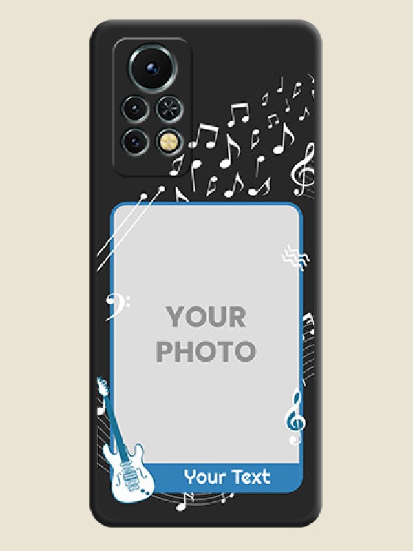 Custom Musical Theme Design with Text on Photo on Space Black Soft Matte Mobile Case - Infinix Note 11s - alternate view