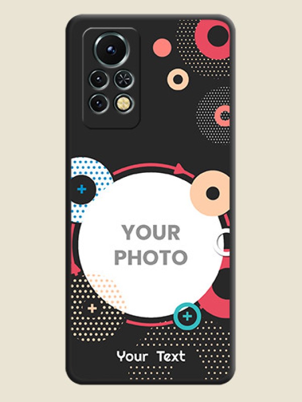 Custom Multicoloured Round Image on Personalised Space Black Soft Matte Cases - Infinix Note 11s - alternate view