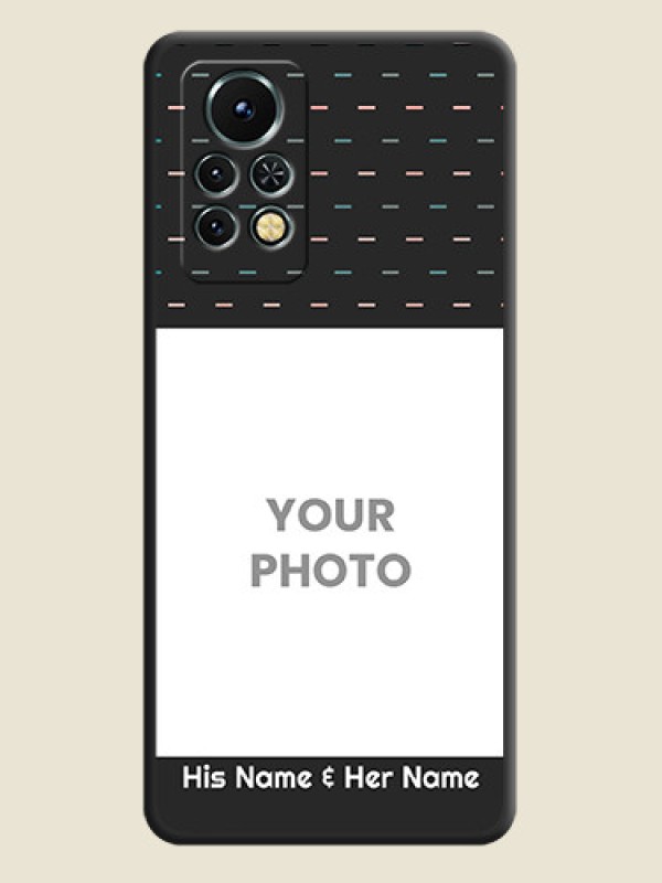 Custom Line Pattern Design with Text on Space Black Custom Soft Matte Phone Back Cover - Infinix Note 11s - alternate view
