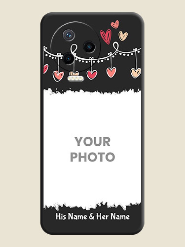 Custom Pink Love Hangings with Name on Space Black Custom Soft Matte Phone Cases - Infinix Note 12 Pro - alternate view