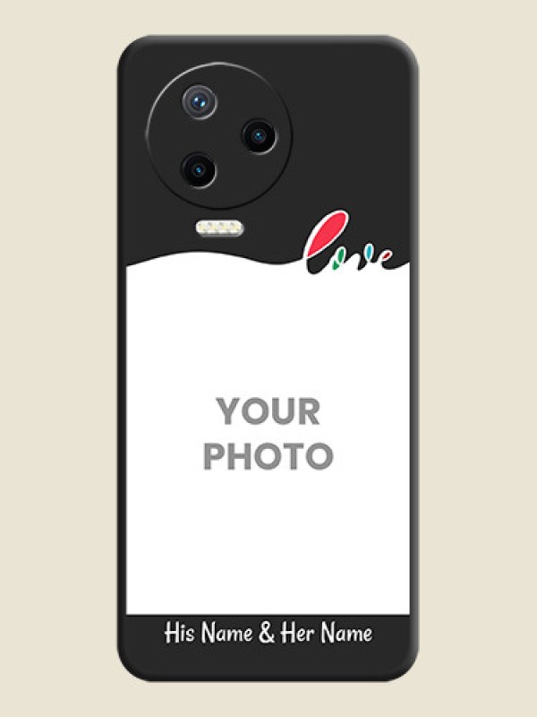 Custom Fall in Love Pattern with Picture - Photo on Space Black Soft Matte Mobile Case - Infinix Note 12 Pro - alternate view