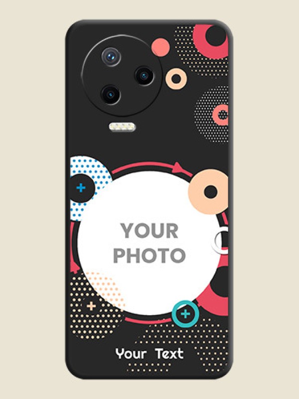 Custom Multicoloured Round Image on Personalised Space Black Soft Matte Cases - Infinix Note 12 Pro - alternate view