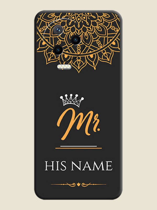Custom Mr Name with Floral Design on Personalised Space Black Soft Matte Cases - Infinix Note 12 Pro - alternate view