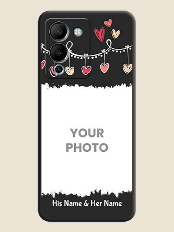 Custom Pink Love Hangings with Name on Space Black Custom Soft Matte Phone Cases - Infinix Note 12 Turbo - alternate view
